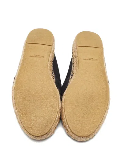 Pre-owned Saint Laurent Logo-embroidered Canvas Espadrilles