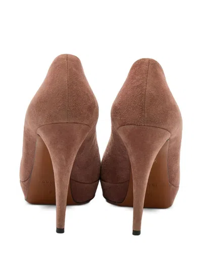 Pre-owned Gucci 115mm Suede Platform Pumps
