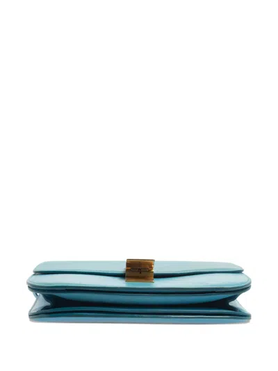 Pre-owned Celine Classic Box Leather Shoulder Bag In Blue