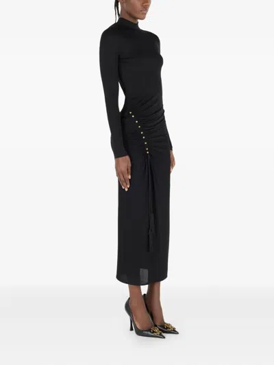 Roberto Cavalli Langes Kleid Mit Gerafftem Detail In Black