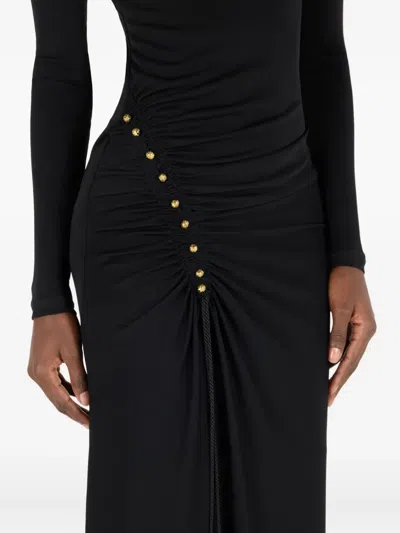 Roberto Cavalli Langes Kleid Mit Gerafftem Detail In Black
