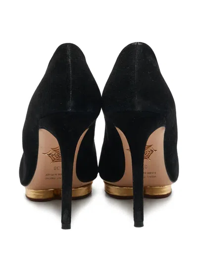 Pre-owned Charlotte Olympia 110mm Debbie Platform Suede Pumps