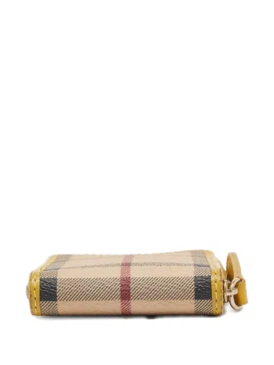 Pre-owned Burberry Checked Wallet In Neutral