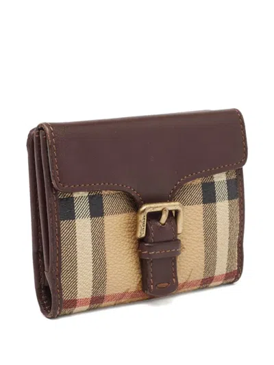 Pre-owned Burberry Buckle-flap Leather Wallet