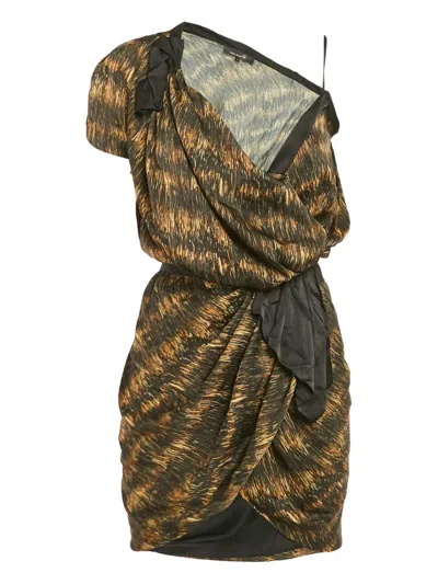 Pre-owned Isabel Marant Vintage Asymmetric Wrap Dress In Brown