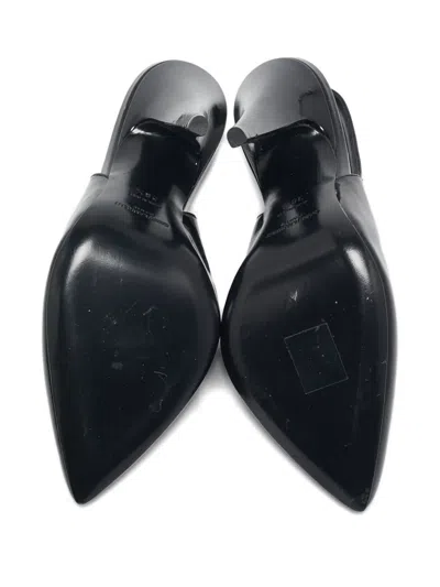 Pre-owned Saint Laurent 105mm Leather Heeled Pumps In Black