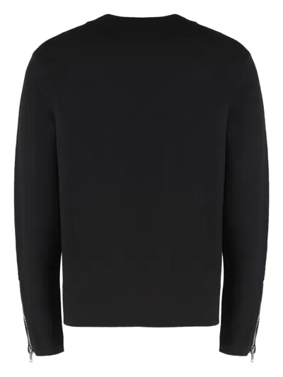 Givenchy Wool Crew-neck Sweater With Zippered Cuffs