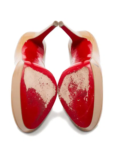 Pre-owned Christian Louboutin 130mm Patent Leather Platform Pumps