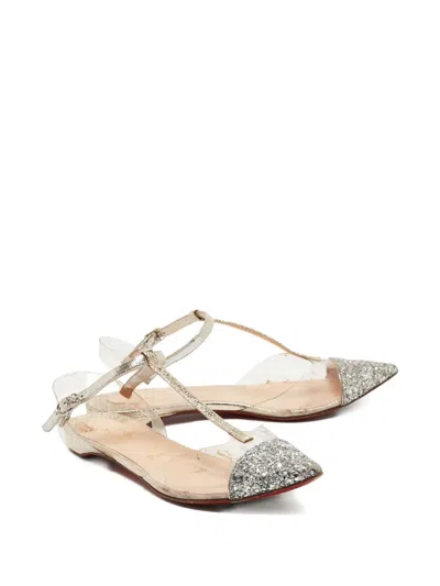 Pre-owned Christian Louboutin Glitter-detailing Ballet Flats