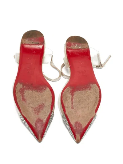 Pre-owned Christian Louboutin Glitter-detailing Ballet Flats