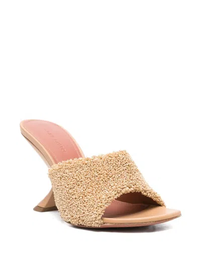 Amina Muaddi 95mm Taylor Raffia Sculpted-heel Sandals