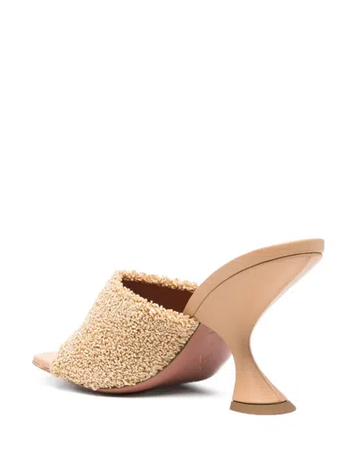 Amina Muaddi 95mm Taylor Raffia Sculpted-heel Sandals