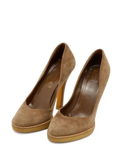 Pre-owned Gucci 110mm Suede Platform Pumps