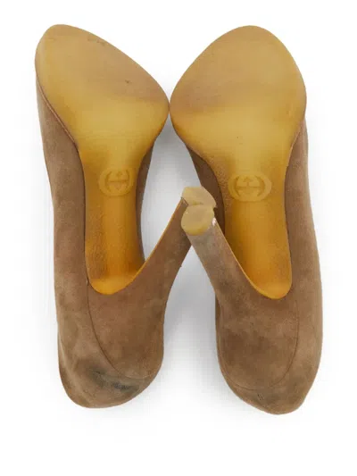 Pre-owned Gucci 110mm Suede Platform Pumps