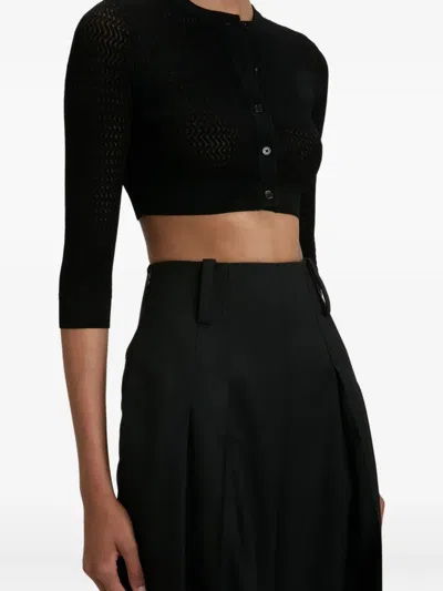 Victoria Beckham Three-quarter Sleeve Cropped Cardigan