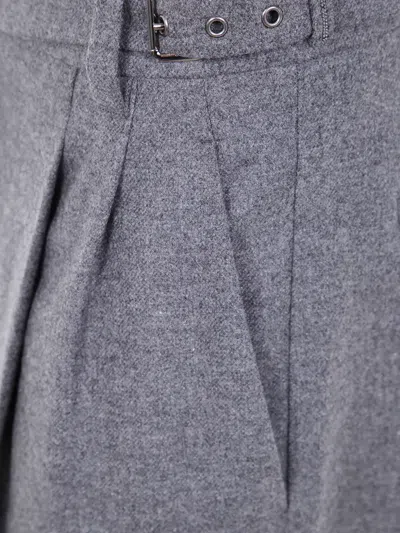 Brunello Cucinelli Wool Trousers In Gray