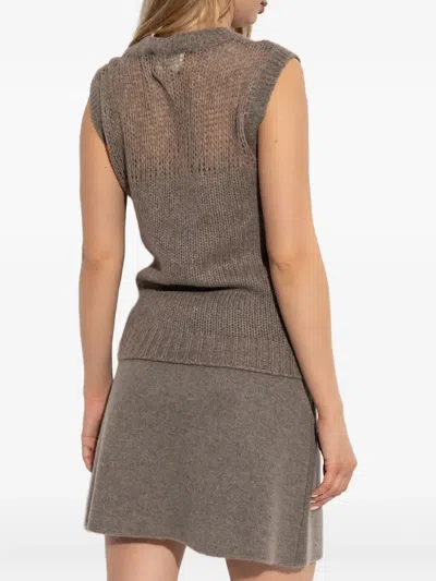 Lisa Yang The Darcia Sleeveless Top In Brown