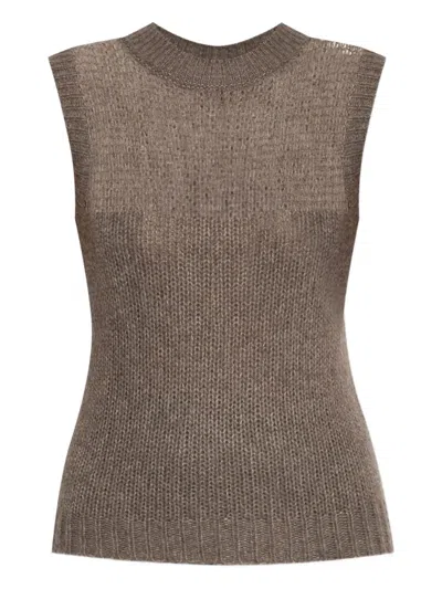 Lisa Yang The Darcia Sleeveless Top In Brown