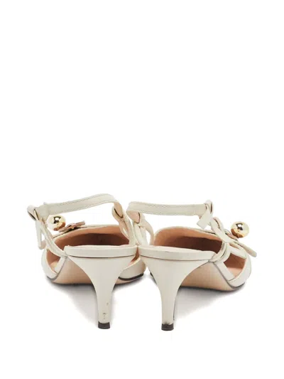 Pre-owned Fendi Leather Ball-detail Slingback Pumps