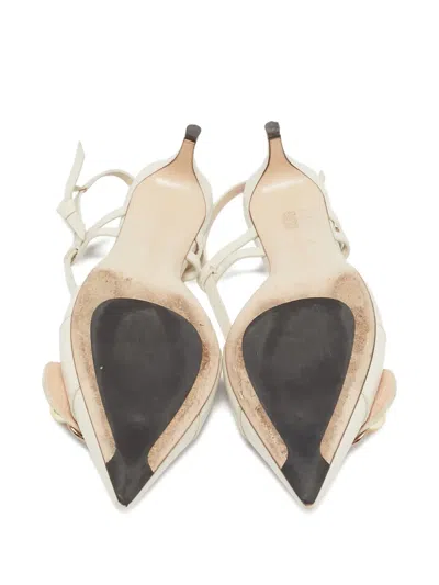 Pre-owned Fendi Leather Ball-detail Slingback Pumps