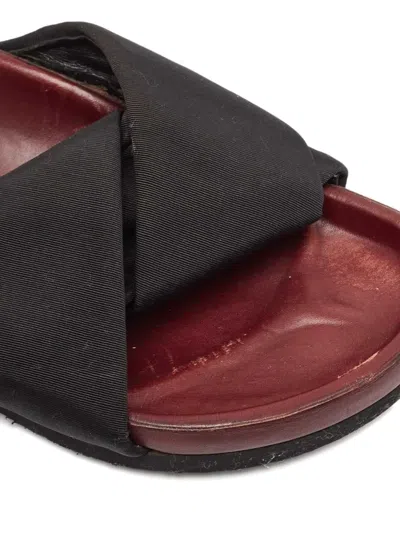 Pre-owned Celine Crossover Strap Slides In Black
