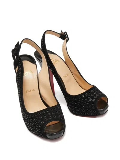 Pre-owned Christian Louboutin 2024 130mm Aicha Eyelet Slingback Pumps