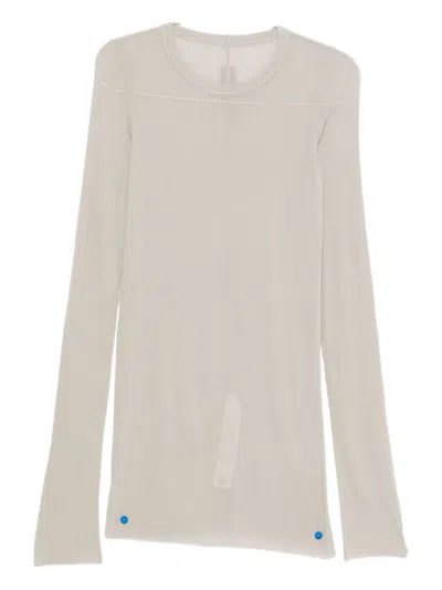 Rick Owens Ribbed Long-sleeved T-shirt In Neutral