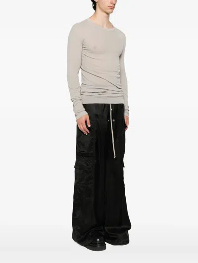 Rick Owens Ribbed Long-sleeved T-shirt In Neutral