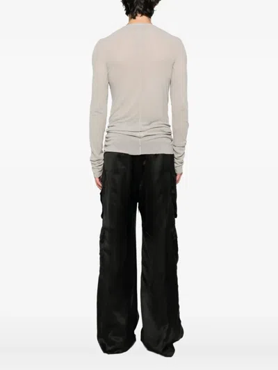 Rick Owens Ribbed Long-sleeved T-shirt In Neutral