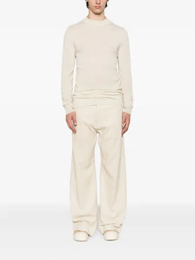 Rick Owens Long-sleeved Wool T-shirt In Neutral