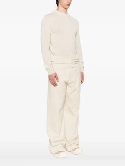 Rick Owens Long-sleeved Wool T-shirt In Neutral