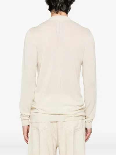 Rick Owens Long-sleeved Wool T-shirt In Neutral