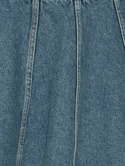 Rotate Birger Christensen Pleated Denim Mini Skirt