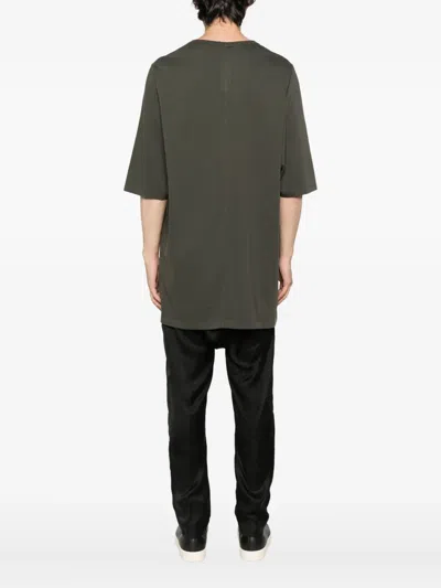 Rick Owens Round-neck Short-sleeved T-shirt In Green