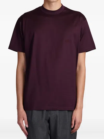 Low Brand B134 Basic T-shirt In Bordeaux Cotton In Red