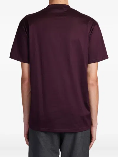 Low Brand B134 Basic T-shirt In Bordeaux Cotton In Red