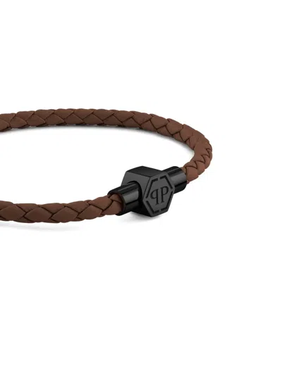 Philipp Plein Braided Leather Bracelet