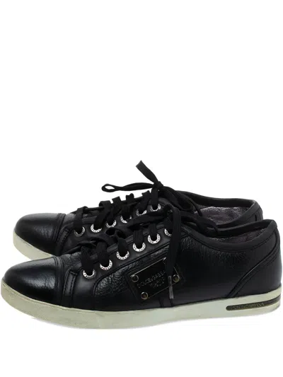 Pre-owned Dolce & Gabbana Leather Logo Sneakers