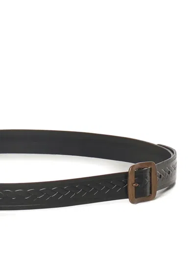 Dsquared2 Braided Leather Belt In Black