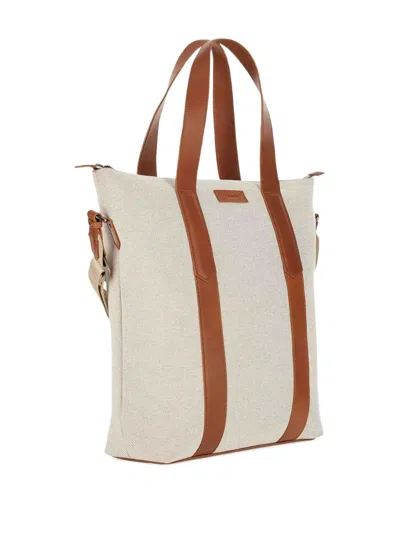 Canali Leather-trimmed Tote Bag