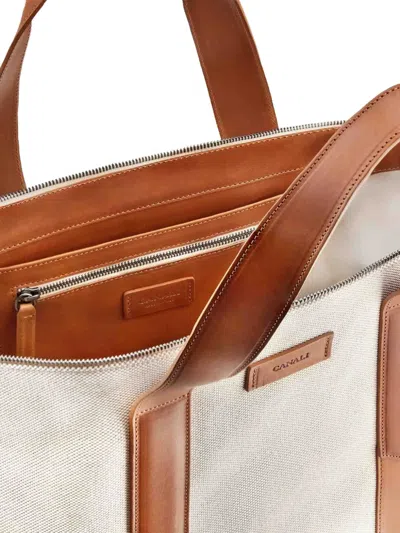 Canali Leather-trimmed Tote Bag