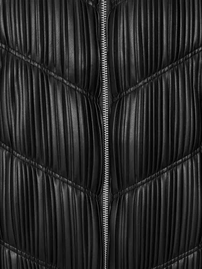 Rotate Birger Christensen Faux Leather Pleated Bomber Jacket In Black