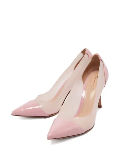 Pre-owned Gianvito Rossi 2024 85mm Leather-trim Pumps In Pink