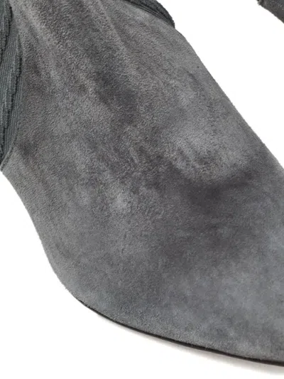 Pre-owned Gianvito Rossi 110mm Sock-style Ankle Boots In Gray