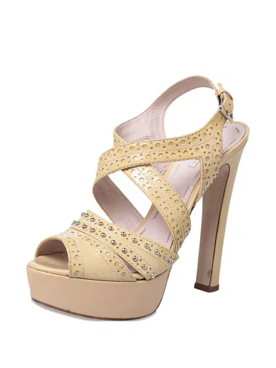 Pre-owned Miu Miu 2023 145mm Patent Leather Platform Sandals