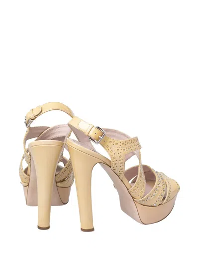 Pre-owned Miu Miu 2023 145mm Patent Leather Platform Sandals
