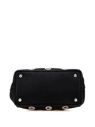 Pre-owned Prada 2013-2025 Small Canvas Canapa Grommet Satchel