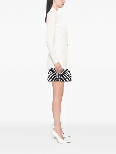 Pre-owned Bottega Veneta 2012-2025 Nappa Zebra Bv Trine Angular Clutch Bag