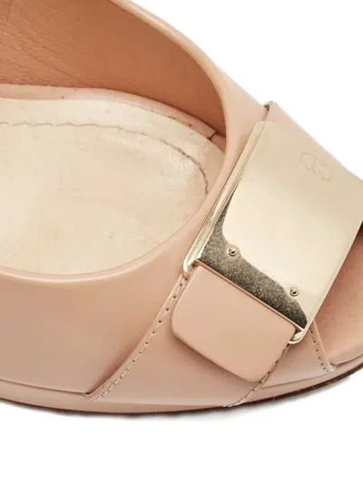 Pre-owned Dior 2023 120mm Leather Peep-toe Pumps In Neutral