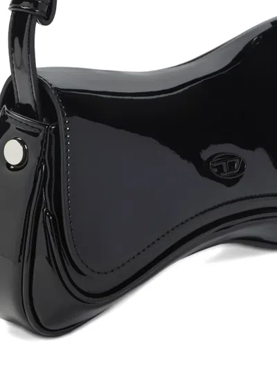 Diesel Adjustable Asymmetric Glossy Shoulder Bag